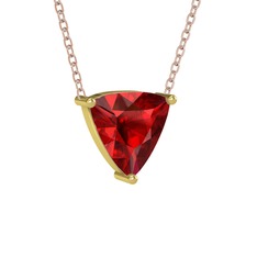 Maura Kolye - Garnet 8 ayar altın kolye (40 cm rose altın rolo zincir) #1wodxt5