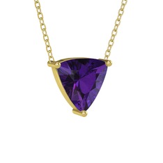 Maura Kolye - Ametist 8 ayar altın kolye (40 cm altın rolo zincir) #7ghksf