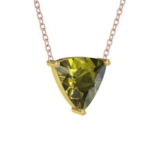 Maura Kolye - Peridot 18 ayar altın kolye (40 cm rose altın rolo zincir) #jiyxu6