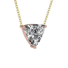 Maura Kolye - Swarovski 925 ayar rose altın kaplama gümüş kolye (40 cm gümüş rolo zincir) #llk4h3
