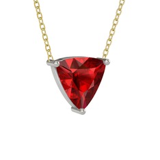 Maura Kolye - Garnet 14 ayar beyaz altın kolye (40 cm altın rolo zincir) #mefrus