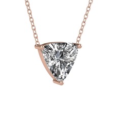 Maura Kolye - Swarovski 925 ayar rose altın kaplama gümüş kolye (40 cm rose altın rolo zincir) #mp26bz