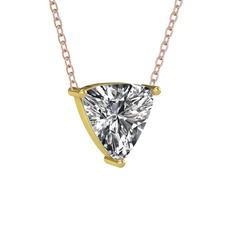 Maura Kolye - Swarovski 925 ayar altın kaplama gümüş kolye (40 cm rose altın rolo zincir) #q1tn6z