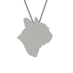 Bulldog Kolye - 925 ayar gümüş kolye (40 cm gümüş rolo zincir) #rm7ajj