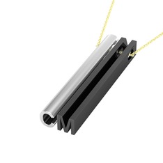 Gizli Harf Kolye (İki Karakter ) - 925 ayar gümüş kolye (40 cm altın rolo zincir) #10w276q