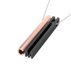 14 ayar rose altın kolye (40 cm gümüş rolo zincir)