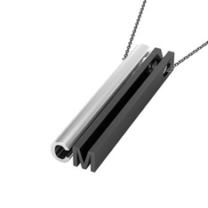 Gizli Harf Kolye (İki Karakter ) - 14 ayar beyaz altın kolye (40 cm gümüş rolo zincir) #nyjf5m