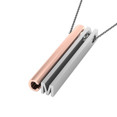 8 ayar rose altın kolye (40 cm gümüş rolo zincir)