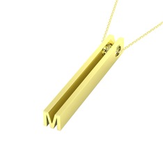 Gizli Harf Kolye (Tek Karakter ) - 18 ayar altın kolye (40 cm altın rolo zincir) #17dse6x