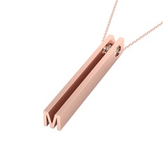 Gizli Harf Kolye (Tek Karakter ) - 8 ayar rose altın kolye (40 cm rose altın rolo zincir) #1wuss5y