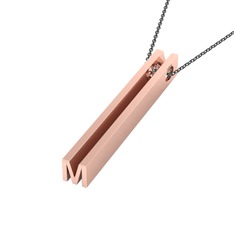 8 ayar rose altın kolye (40 cm gümüş rolo zincir)