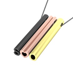 925 ayar siyah rodyum kaplama gümüş kolye (40 cm gümüş rolo zincir)