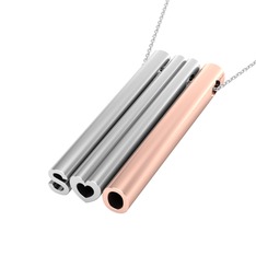 18 ayar beyaz altın kolye (40 cm gümüş rolo zincir)