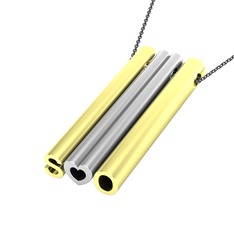 18 ayar altın kolye (40 cm gümüş rolo zincir)