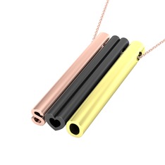 14 ayar rose altın kolye (40 cm gümüş rolo zincir)