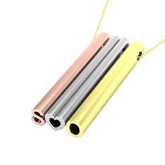 14 ayar rose altın kolye (40 cm gümüş rolo zincir)