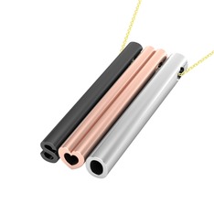 Gizli Harf Kolye (Üç Karakter) - 925 ayar siyah rodyum kaplama gümüş kolye (40 cm gümüş rolo zincir) #1egf19o