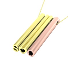 Gizli Harf Kolye (Üç Karakter) - 8 ayar altın kolye (40 cm altın rolo zincir) #1g2d6ls