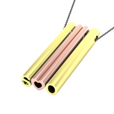 14 ayar altın kolye (40 cm gümüş rolo zincir)