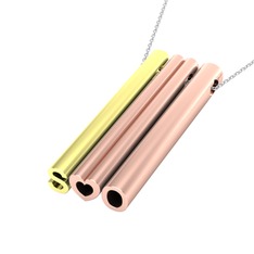 18 ayar altın kolye (40 cm gümüş rolo zincir)