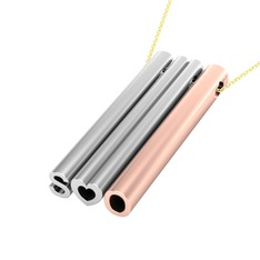 18 ayar beyaz altın kolye (40 cm gümüş rolo zincir)