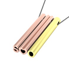 18 ayar rose altın kolye (40 cm gümüş rolo zincir)