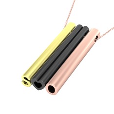 Gizli Harf Kolye (Üç Karakter) - 8 ayar altın kolye (40 cm rose altın rolo zincir) #b33m6v