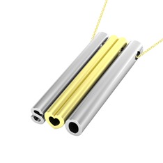 14 ayar beyaz altın kolye (40 cm gümüş rolo zincir)