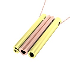 14 ayar altın kolye (40 cm gümüş rolo zincir)