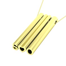 Gizli Harf Kolye (Üç Karakter) - 18 ayar altın kolye (40 cm altın rolo zincir) #h1xfsi