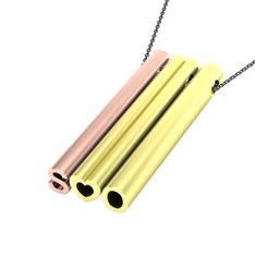 18 ayar rose altın kolye (40 cm gümüş rolo zincir)