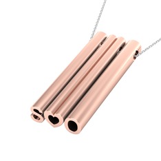 925 ayar rose altın kaplama gümüş kolye (40 cm beyaz altın rolo zincir)