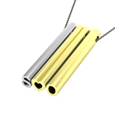 8 ayar beyaz altın kolye (40 cm gümüş rolo zincir)