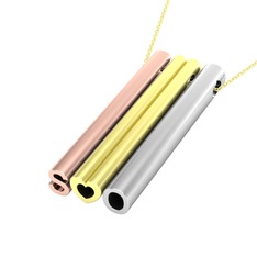 18 ayar rose altın kolye (40 cm gümüş rolo zincir)