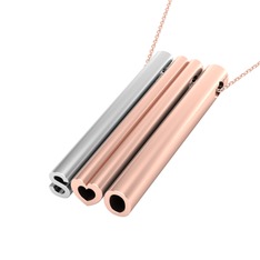 18 ayar beyaz altın kolye (40 cm rose altın rolo zincir)