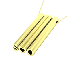 Gizli Harf Kolye (Üç Karakter) - 18 ayar altın kolye (40 cm altın rolo zincir) #uw9d0r