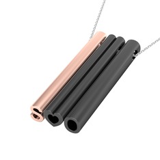 Gizli Harf Kolye (Üç Karakter) - 14 ayar rose altın kolye (40 cm gümüş rolo zincir) #yox5o2