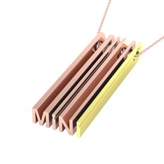 8 ayar rose altın kolye (40 cm gümüş rolo zincir)