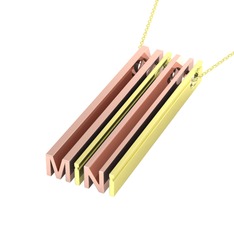 14 ayar rose altın kolye (40 cm gümüş rolo zincir)