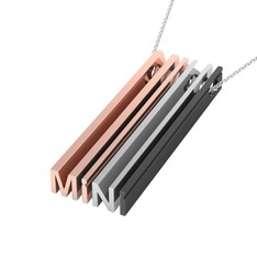 8 ayar rose altın kolye (40 cm beyaz altın rolo zincir)