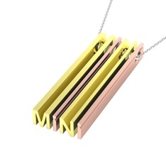 925 ayar altın kaplama gümüş kolye (40 cm gümüş rolo zincir)