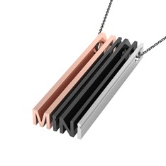 14 ayar rose altın kolye (40 cm gümüş rolo zincir)