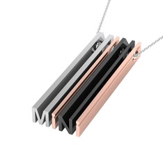 Gizli Harf Kolye (Dört Karakter) - 925 ayar gümüş kolye (40 cm gümüş rolo zincir) #1ewr7rq