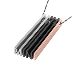 Gizli Harf Kolye (Dört Karakter) - 925 ayar gümüş kolye (40 cm gümüş rolo zincir) #1flr9gs