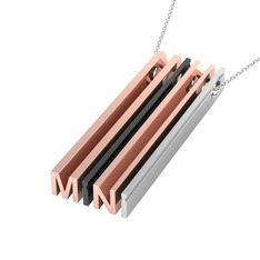 18 ayar rose altın kolye (40 cm beyaz altın rolo zincir)