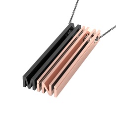 925 ayar siyah rodyum kaplama gümüş kolye (40 cm gümüş rolo zincir)