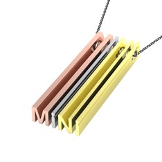 14 ayar rose altın kolye (40 cm gümüş rolo zincir)