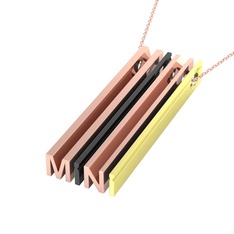 14 ayar rose altın kolye (40 cm gümüş rolo zincir)