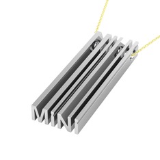 Gizli Harf Kolye (Dört Karakter) - 8 ayar beyaz altın kolye (40 cm gümüş rolo zincir) #1w6efdy
