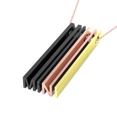 925 ayar siyah rodyum kaplama gümüş kolye (40 cm gümüş rolo zincir)